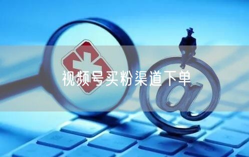 视频号买粉渠道下单