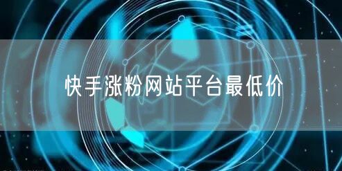 快手涨粉网站平台最低价
