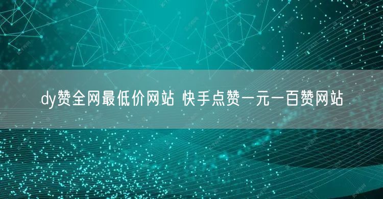 dy赞全网最低价网站 快手点赞一元一百赞网站