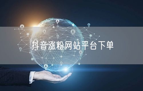 抖音涨粉网站平台下单