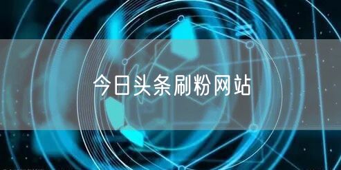 今日头条刷粉网站