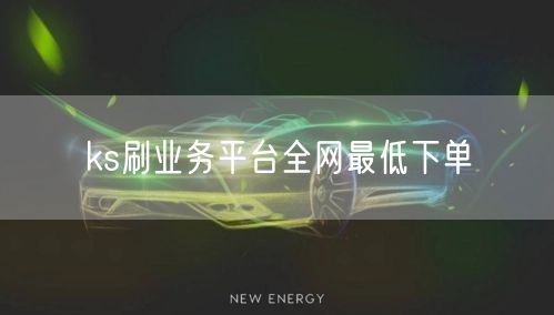 ks刷业务平台全网最低下单